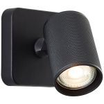 Brilliant Marty Applique Murale Aluminium Sablonneux Noir 5W 350lm - 830 Blanc Chaud | Incl. 1x GU10