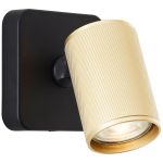 Brilliant Marty Applique Murale Aluminium Sablonneux Noir Dorée 5W 350lm - 830 Blanc Chaud | Incl. 1x GU10