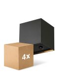 Multipack 4x D'Lite Applique Murale Elingen Aluminium Noir Up & Down 2.9W 170lm - 830 Blanc Chaud | IP65 - À Piles - Détecteur De Lumière