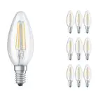 Multipack 10x Ledvance Classic LED E14 Bougie Filament Claire 4W 470lm - 827 Blanc Très Chaud | Équivalent 40W