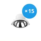 Multipack 15x Noxion Downlight LED Apollo 9W 1100lm 60D - 840 Blanc Froid | 145mm - Diamètre 120mm - Alu Réflecteur - UGR 