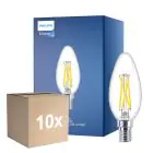 Multipack 10x Philips MASTER LED E14 Bougie Filament Claire 2.5W 340lm - 922-927 Dim To Warm | Meilleur Rendu Des Couleurs - Dimmable - Équivalent 25W