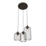 Emibig Hanglamp Vander Staal Zwart | Geschikt voor 3x E27 - Max 15W