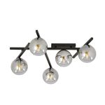 Emibig Plafondlamp Smart Staal Zwart | Geschikt voor 5x E14 - Max 10W