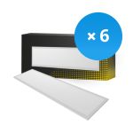 Multipack 6x Bright Choice LED Paneel Backlit 36W 3240lm - 840 Koel Wit | 120x30cm - UGR <22