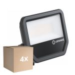 Multipack 4x Ledvance LED Floodlight Aluminium Zwart 41W 6000lm 100D - 865 Daglicht | IP66 - Symmetrisch