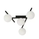 Emibig Plafondlamp Smart Staal Zwart | Geschikt voor 4x E14 - Max 10W